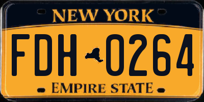 NY license plate FDH0264
