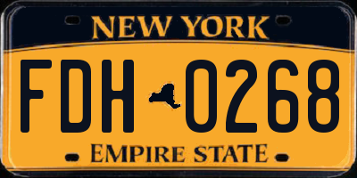NY license plate FDH0268