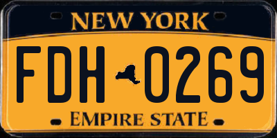 NY license plate FDH0269