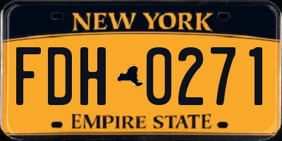 NY license plate FDH0271
