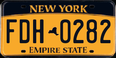 NY license plate FDH0282