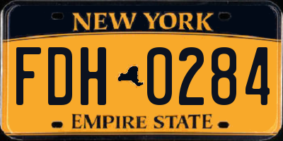 NY license plate FDH0284