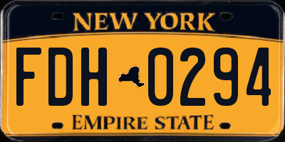 NY license plate FDH0294