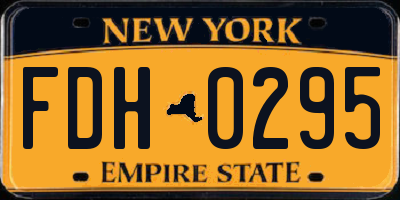 NY license plate FDH0295