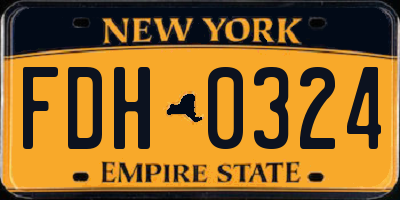 NY license plate FDH0324