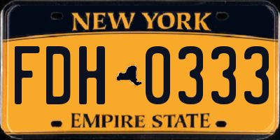 NY license plate FDH0333