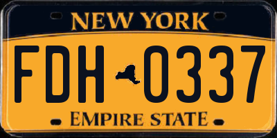 NY license plate FDH0337