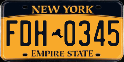 NY license plate FDH0345