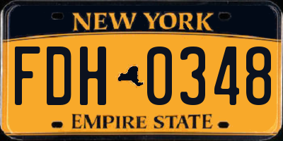 NY license plate FDH0348