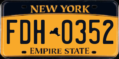 NY license plate FDH0352