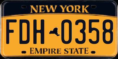 NY license plate FDH0358