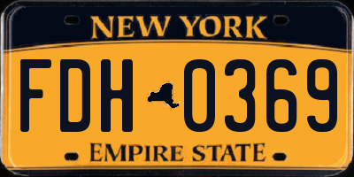 NY license plate FDH0369