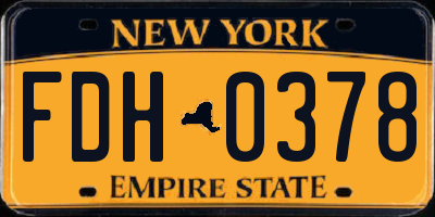 NY license plate FDH0378