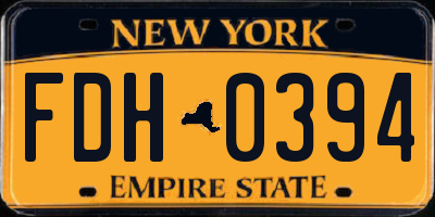 NY license plate FDH0394
