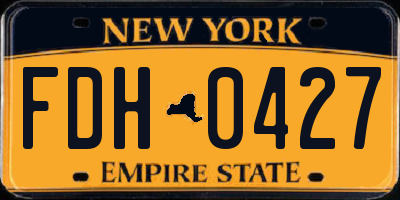 NY license plate FDH0427