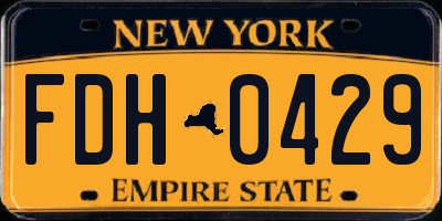 NY license plate FDH0429