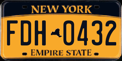 NY license plate FDH0432
