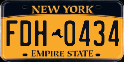 NY license plate FDH0434