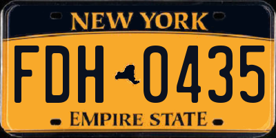 NY license plate FDH0435