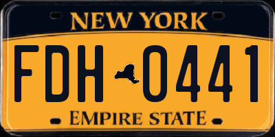 NY license plate FDH0441