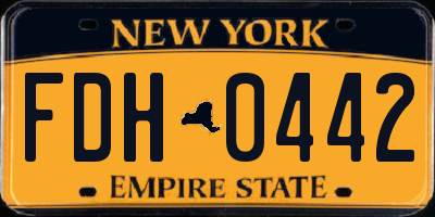 NY license plate FDH0442