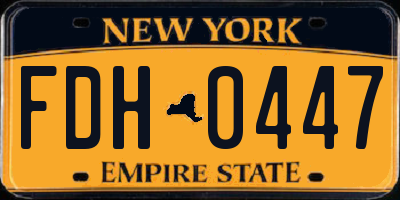 NY license plate FDH0447