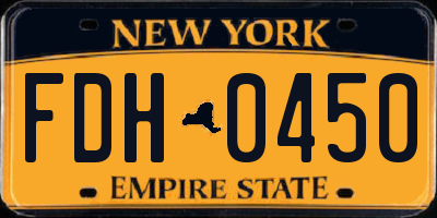 NY license plate FDH0450