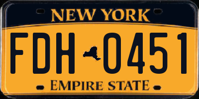 NY license plate FDH0451