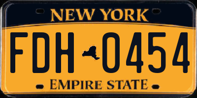 NY license plate FDH0454