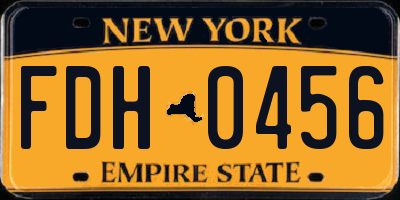NY license plate FDH0456