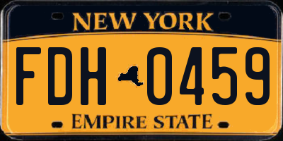 NY license plate FDH0459