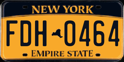 NY license plate FDH0464