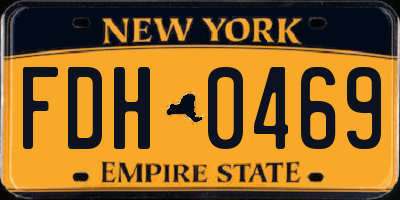 NY license plate FDH0469