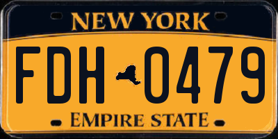 NY license plate FDH0479