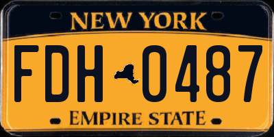 NY license plate FDH0487