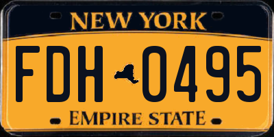 NY license plate FDH0495