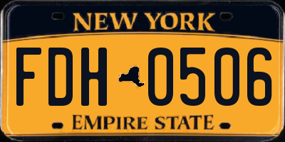 NY license plate FDH0506