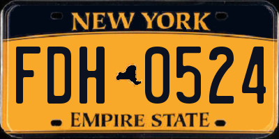 NY license plate FDH0524