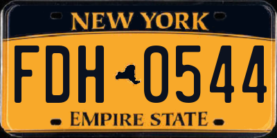 NY license plate FDH0544