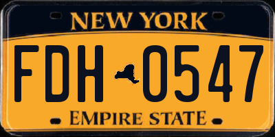 NY license plate FDH0547