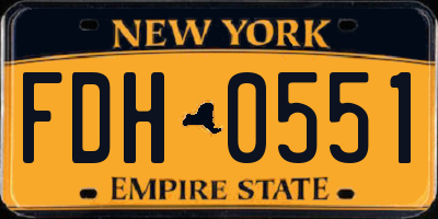 NY license plate FDH0551