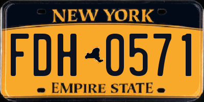 NY license plate FDH0571
