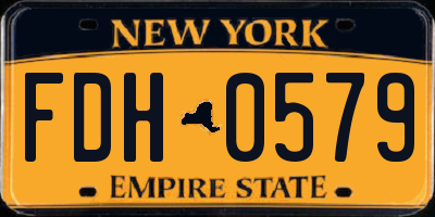 NY license plate FDH0579