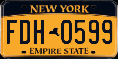 NY license plate FDH0599