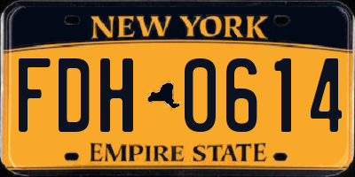 NY license plate FDH0614