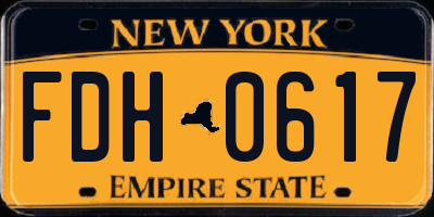 NY license plate FDH0617