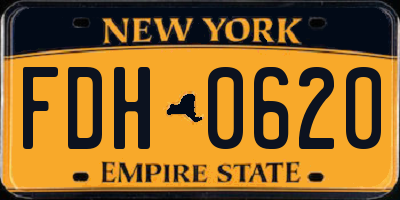 NY license plate FDH0620