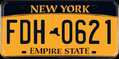 NY license plate FDH0621
