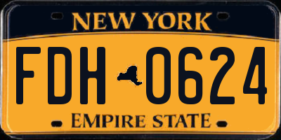 NY license plate FDH0624