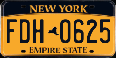 NY license plate FDH0625